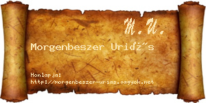 Morgenbeszer Uriás névjegykártya
